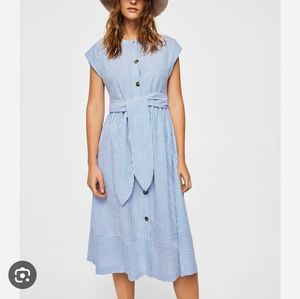 Mango striped midi dress